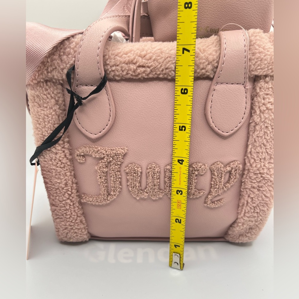 Juicy Couture Women’s Dusty Blush Sherpa  Silver Lining Mini Tote Crossbody OS - Picture 13 of 13